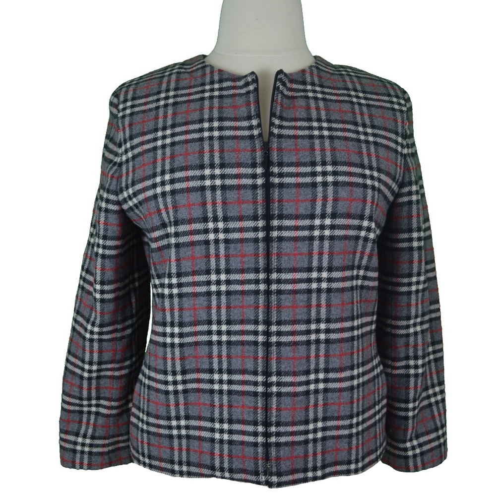 Bridgetown Collection Gray Plaid Blazer Size 14